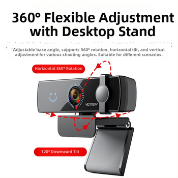 Elebest CW100 USB HD tīmekļa kamera ar Windows Hello seja atpazīšanu, 2MP sensors, 1080p60 video, USB 2.0, iebūvēts mikrofons, bez draiveriem, plug‑and‑play