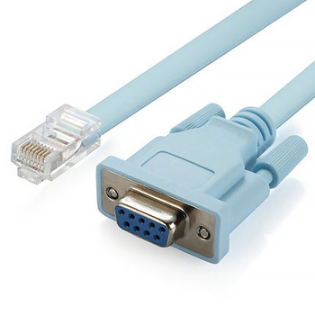 RJ45–DB9 soros konzolkábel router konfigurációhoz, réz vezető, 1.5 m