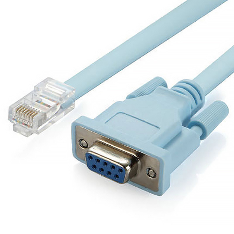 RJ45–DB9 soros konzolkábel router konfigurációhoz, réz vezető, 1.5 m