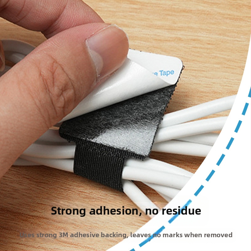 Līmējošs Velcro kabelu organizētājs datoru kabeliem, Xinwei maisījuma materiāls, galda kabelu vadības turētājs