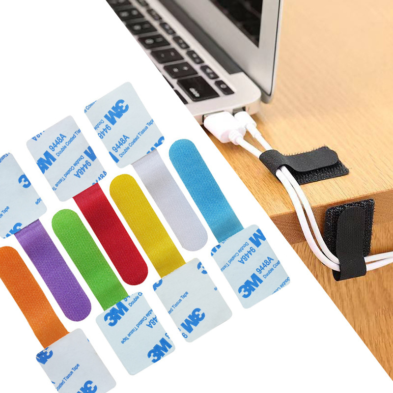 Ragasztó Velcro kábelrendező számítógép-kábelekhez, Xinwei kevert anyag, asztali kábelvezető