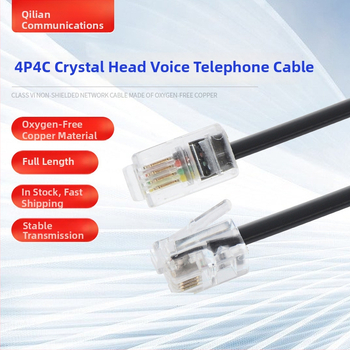 4P4C telefonski kabel s kristalnim vrhom, 4-žilni bakreni kabel RJ10, za kućnu upotrebu