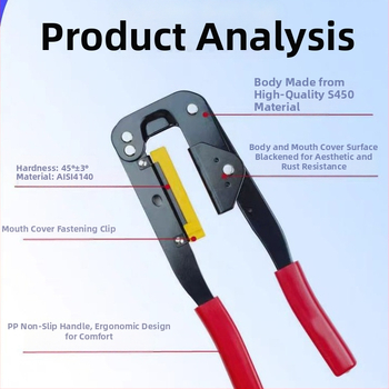 YTH-214 Kabelių žnyplės ir krimpavimo įrankiai IDC/FC terminalų jungtims, šaltai valcuotas plienas, 220 g