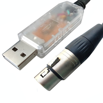 Cablu adaptor USB DMX pentru iluminat - interfață USB, DMX RS-485, conductor din cupru, conform RoHS și CE, compatibil PC