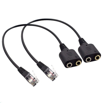 Kabel adapter za slušalice: dvostruki 3.5 mm na RJ9, zlato-pozlaćeni priključci, bakar bez kisika
