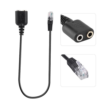 Kabel adapter za slušalice: dvostruki 3.5 mm na RJ9, zlato-pozlaćeni priključci, bakar bez kisika