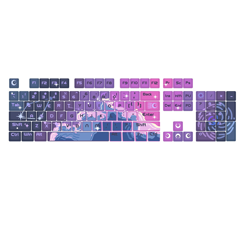 PBT sublimirani keycapovi za mehaničku tipkovnicu – petostranična sublimacija, univerzalna kompatibilnost, personalizirani dizajn Starry Sea