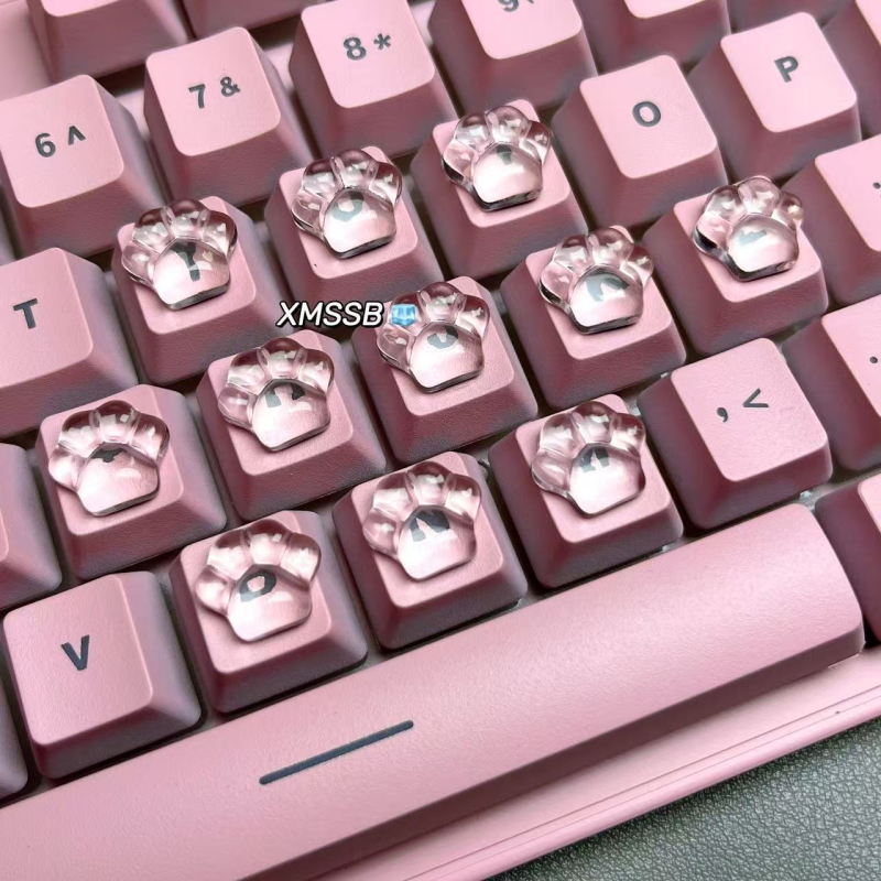 Protector pentru tastatură cu design de labă de pisică, cristal transparent, protejează împotriva deteriorării manichiurii, design simplu și elegant