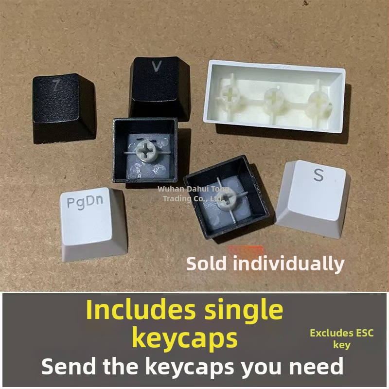 Sada klávesových krytov pre mechanickú klávesnicu, ABS materiál, kompatibilné s Cherry MX cross-stem, kruhové klávesy, písmená a čísla.