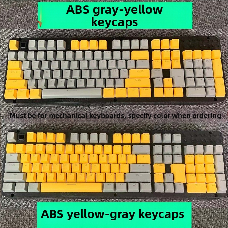 Sada klávesových krytov pre mechanickú klávesnicu, ABS materiál, kompatibilné s Cherry MX cross-stem, kruhové klávesy, písmená a čísla.