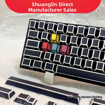 Keycaps mechaninei klaviatūrai, PBT medžiaga, penkių šonų sublimacija, 141 klavišas, blokinis dizainas