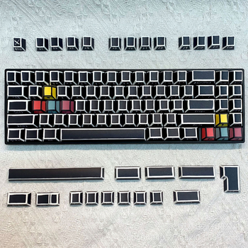 Keycaps pentru tastaturi mecanice, PBT, sublimare cu cinci fețe, 141 taste, design tip bloc