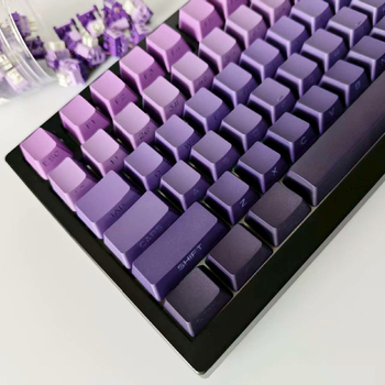 Set kapica za tipke za mehaničku tipkovnicu, 133 tipki, bočna gravura, gradijentno prozirno