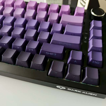 Set kapica za tipke za mehaničku tipkovnicu, 133 tipki, bočna gravura, gradijentno prozirno