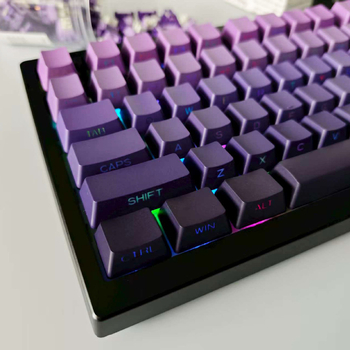 Set kapica za tipke za mehaničku tipkovnicu, 133 tipki, bočna gravura, gradijentno prozirno