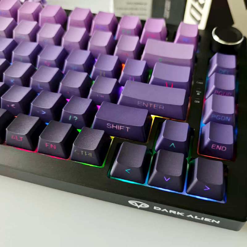 Set kapica za tipke za mehaničku tipkovnicu, 133 tipki, bočna gravura, gradijentno prozirno