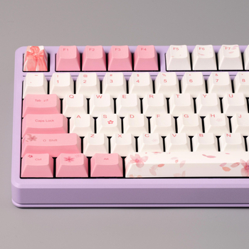 Sakura Theme PBT keycaps s Dye-Sublimation procesom, Prilagodljive, Kompatibilne s MX stemom, Odgovaraju 95% mehaničkih tipkovnica