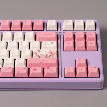 Sakura Theme PBT keycaps s Dye-Sublimation procesom, Prilagodljive, Kompatibilne s MX stemom, Odgovaraju 95% mehaničkih tipkovnica