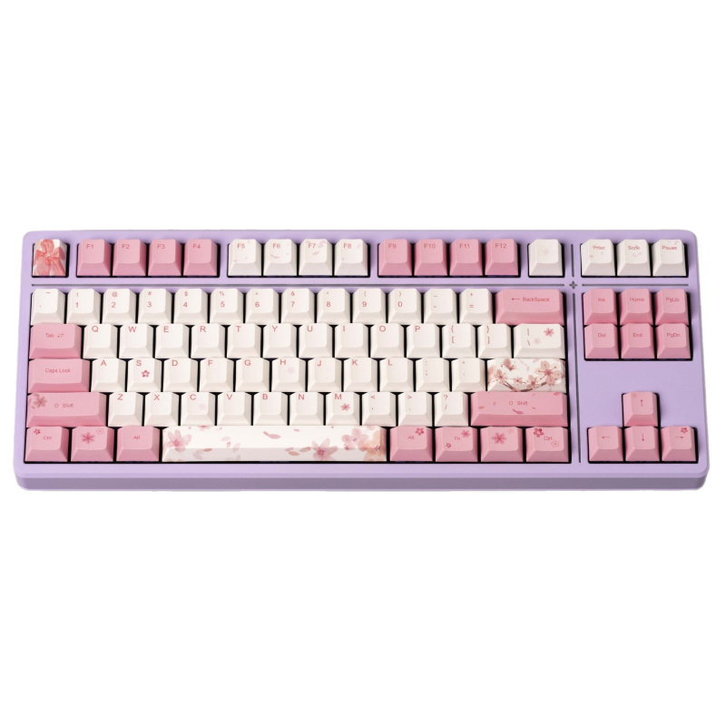 Sakura Theme PBT keycaps s Dye-Sublimation procesom, Prilagodljive, Kompatibilne s MX stemom, Odgovaraju 95% mehaničkih tipkovnica