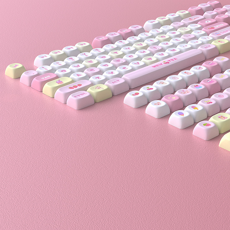 Kapice za tipkovnicu Strawberry Beads MOA, PBT, Sublimacija, DIY komplet 135 tipki, univerzalno