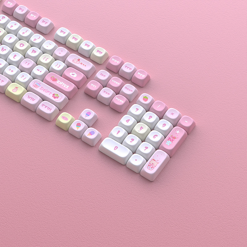 Kapice za tipkovnicu Strawberry Beads MOA, PBT, Sublimacija, DIY komplet 135 tipki, univerzalno