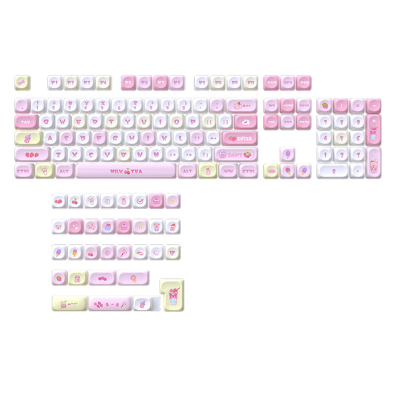 Kapice za tipkovnicu Strawberry Beads MOA, PBT, Sublimacija, DIY komplet 135 tipki, univerzalno