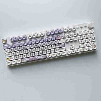 Gradient Purple Rabbit plastični keycap za tipkovnicu, sublimacija, univerzalni križni otvor, mogućnost prilagođavanja