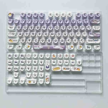 Gradient Purple Rabbit plastični keycap za tipkovnicu, sublimacija, univerzalni križni otvor, mogućnost prilagođavanja