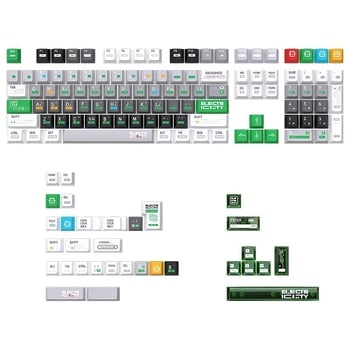 Set keycapova za mehaničku tipkovnicu, materijal PBT+PC, dvostruka injekcija, petostrana sublimacija, 128 tipki, originalna visina