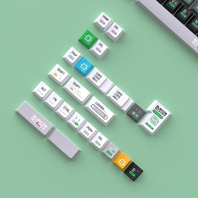 Set keycapova za mehaničku tipkovnicu, materijal PBT+PC, dvostruka injekcija, petostrana sublimacija, 128 tipki, originalna visina