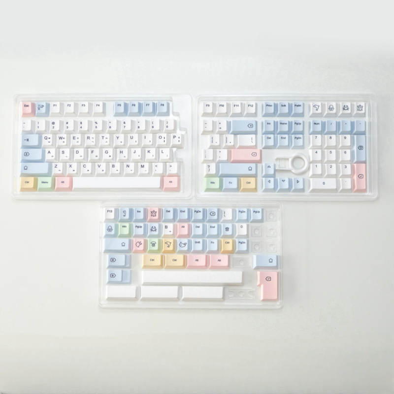 Σετ καπακιών πλήκτρων PBT με εκτύπωση sublimation, 151 πλήκτρα, για μηχανικές клавиатури, ευρωπαϊκό ISO layout, καθολική συμβατότητα