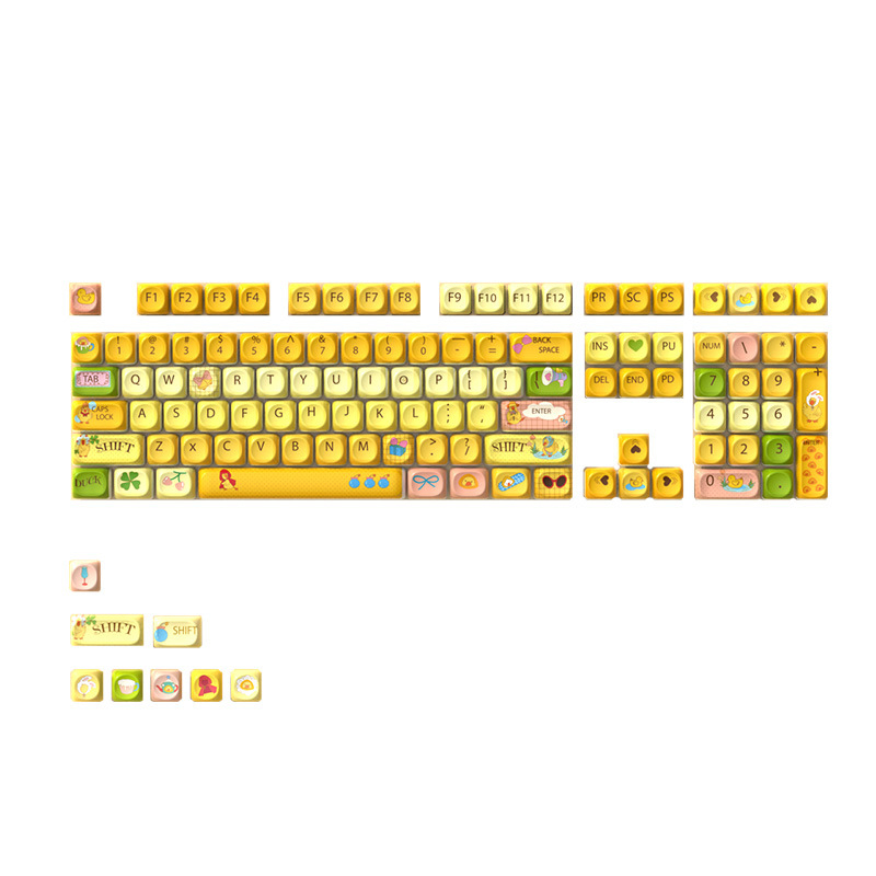 Moa kapice tipki s temom patke, PBT, sublimacija, za mehaničke tipkovnice, univerzalna kompatibilnost