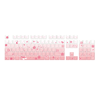 Personalizirane kapice za tipke za univerzalne i mehaničke tipkovnice – Neprozirne kapice Sakura gradient, PBT petostrana sublimacija, paket uključuje kapice i izvlaživač tipki, 1 godina jamstva