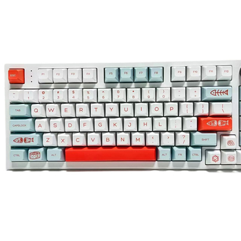 Salmon tema SA profil PBT keycaps, dye-sublimation, prilagodljive, otporne na habanje, ergonomske, kompatibilne s 95% tipkovnica