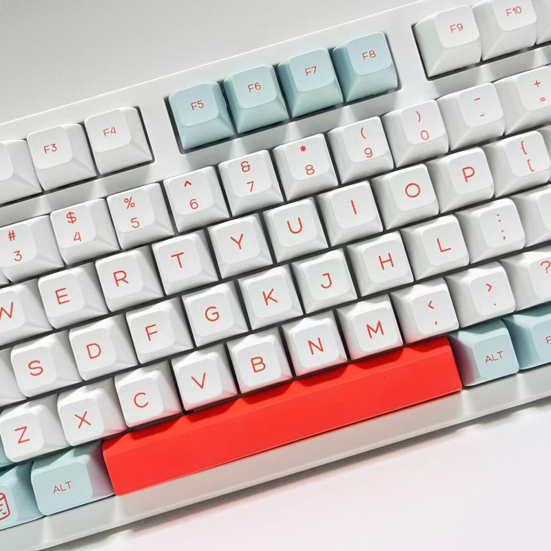 Salmon tema SA profil PBT keycaps, dye-sublimation, prilagodljive, otporne na habanje, ergonomske, kompatibilne s 95% tipkovnica