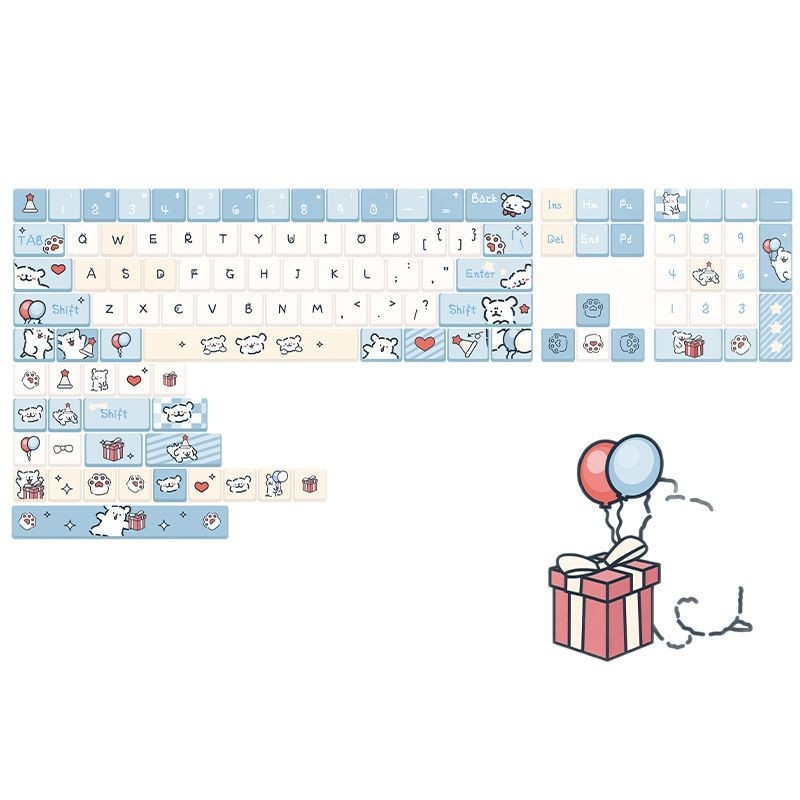 Line Puppy PBT keycap s petostrukim sublimacijom, XDA profil, kompatibilan s većinom mehaničkih tipkovnica, sublimacijski proces, 1-godišnje jamstvo
