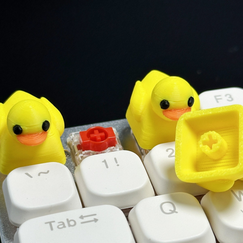 KK-Cokio XHY002 Capac tastă din rășină personalizat pentru tastaturi mecanice cu ax încrucișat – lucrat manual, cu logo imprimat, design rață