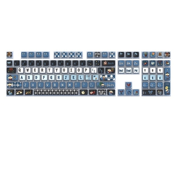 Asmeniniai PBT raktų gaubteliai mechaninėms klaviatūroms su teminiu skaidriu dizainu