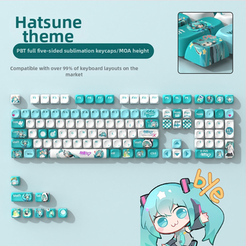 MOA Hatsune Miku Keycap – Personalizovaný, PBT sublimácia, Odolný voči opotrebeniu, Univerzálna kompatibilita s mechanickými klávesnicami, 1-ročná záruka