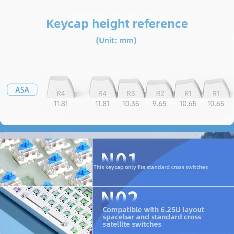 Capă personalizată pentru tastatură mecanică, sublimare PBT, model/transparent, compatibil universal