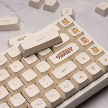 Keycaps Pineapple Theme, profil XDA, PBT sublimare – Personalizabile, Rezistente la uzură, Anti-ulei, Ergonomice; Compatibile cu 95% dintre tastaturile mecanice (Material: PBT; Procesare: Sublimare; Compatibilitate: 95% tastaturi mecanice; Model: Personali