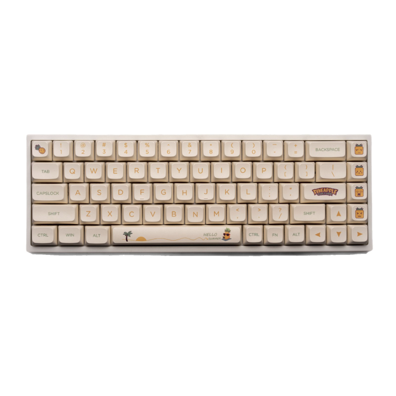 Keycaps Pineapple Theme, profil XDA, PBT sublimare – Personalizabile, Rezistente la uzură, Anti-ulei, Ergonomice; Compatibile cu 95% dintre tastaturile mecanice (Material: PBT; Procesare: Sublimare; Compatibilitate: 95% tastaturi mecanice; Model: Personali