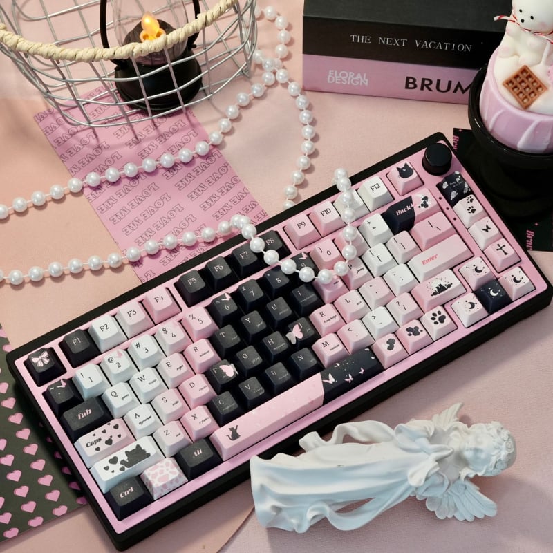 Set de keycap PBT pentru tastatură mecanică — sublimare pe cinci fețe, compatibil cu Key Cap