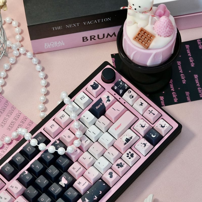 Set de keycap PBT pentru tastatură mecanică — sublimare pe cinci fețe, compatibil cu Key Cap