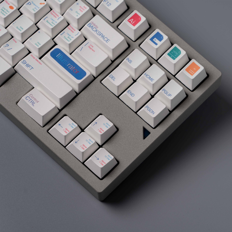 136 ključnih PBT kućišta tipki sa sublimacijom, PS/AI tema, crtež dizajn, prilagodljivo, kompatibilno sa 95% mehaničkih tipkovnica
