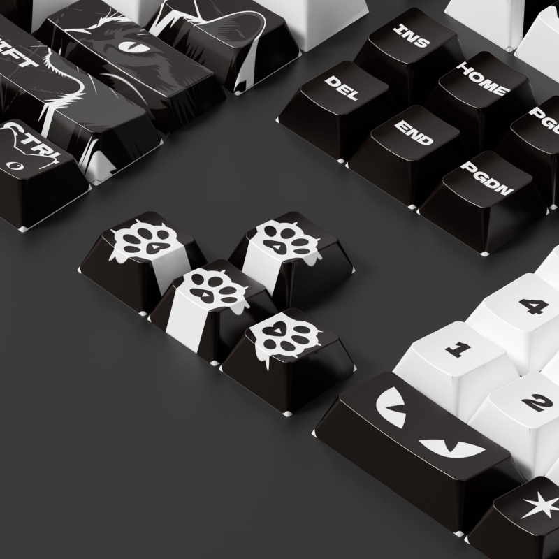 Καλύμματα πλήκτρων PBT για μηχανικό πληκτρολόγιο - Cat Series, καπάκια με Dye-Sublimation, Πενταπλευρική εκτύπωση, Γενική συμβατότητα, 1 έτος εγγύηση