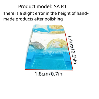 Персонализирана клавишна капачка за механична клавиатура, прозрачен дизайн с подводен свят, съвместима с кръстов вал, ръчна изработка, 3 g