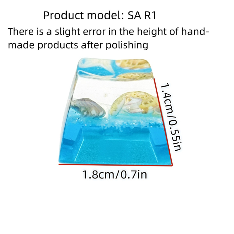 Персонализирана клавишна капачка за механична клавиатура, прозрачен дизайн с подводен свят, съвместима с кръстов вал, ръчна изработка, 3 g
