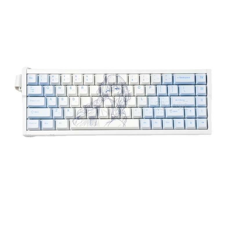 Keycaps PBT διαφανή με πλευρική χάραξη, Sublimation + UV εκτύπωση, σε συσκευασία, για μηχανικά πληκτρολόγια με μαγνητικούς διακόπτες