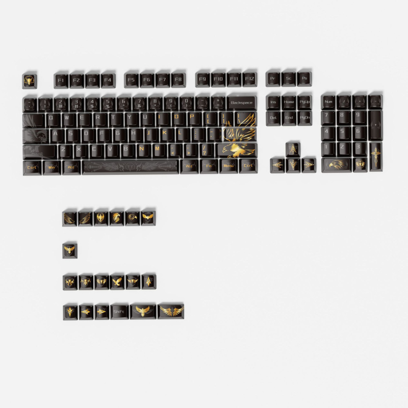 Σετ προσαρμοσμένων keycaps από τη σειρά Eagle με πέντε πλευρές, 132 πλήκτρα, ABS, διαδικασία σούμπλιμάσιον, 1 έτος εγγύηση